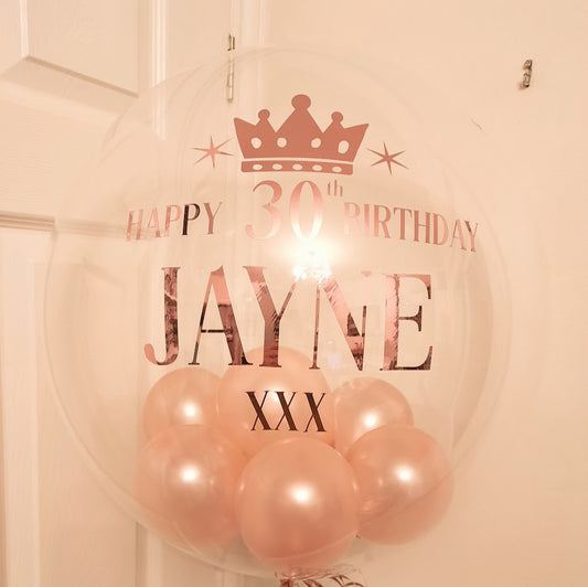 Bubble Balloon Vinyl Sticker - Queenie Crown Birthday