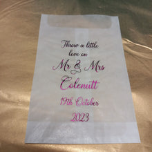 Load image into Gallery viewer, Biodegradable Wedding Glassine Bags with personal message