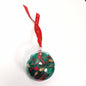 Christmas Bauble with message personalised - Gold and Green Holly with Red Berries