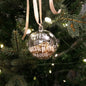 Christmas Bauble with message personalised - gold and white