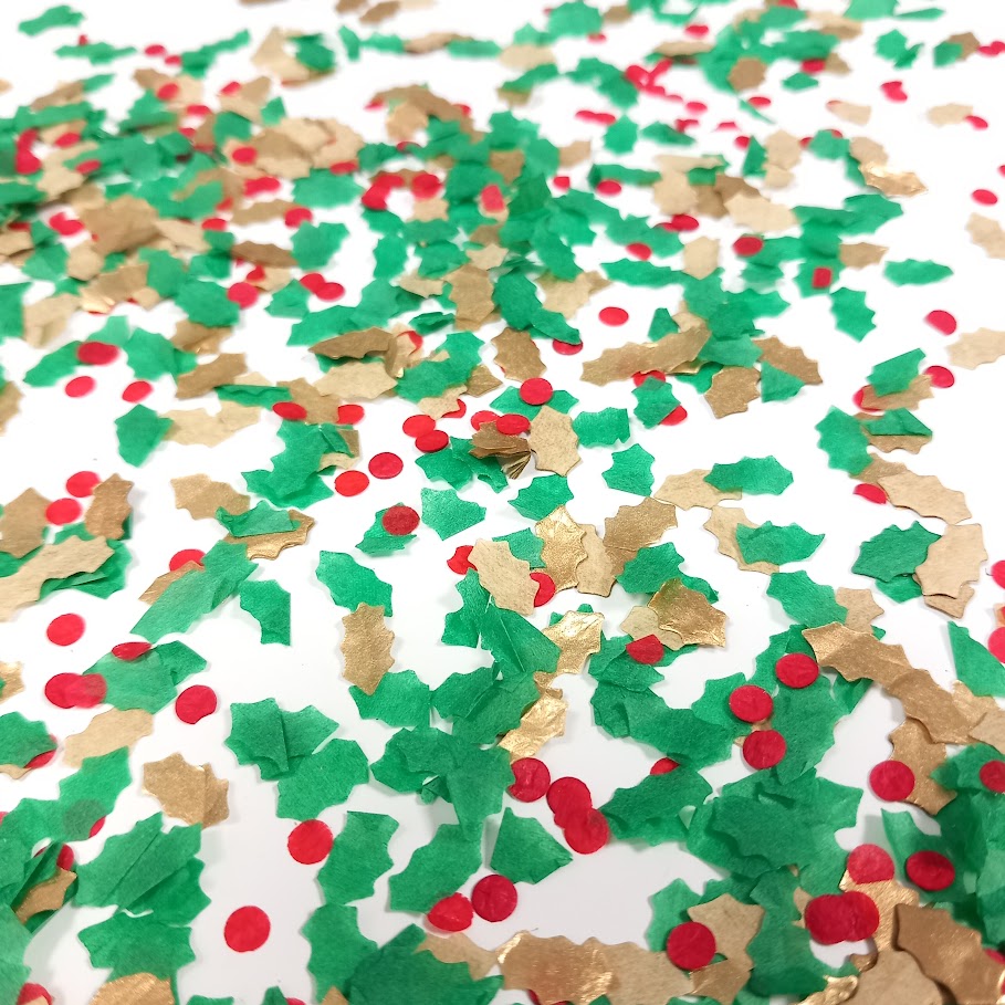 Biodegradable Christmas Holly Wedding Confetti