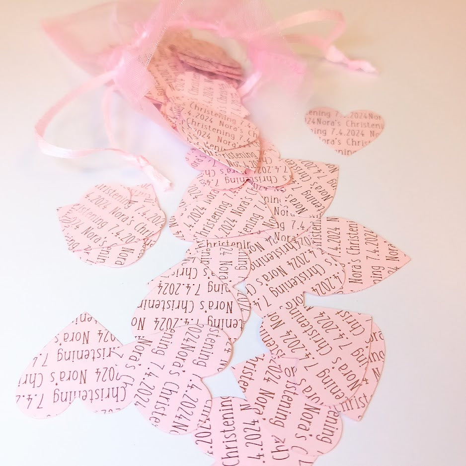 Personalised Table Confetti - Christening, Communion, Confirmation, Wedding, Birthday, Baby Shower, Hen Night