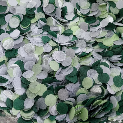 Biodegradable Wedding Confetti - Deep Green, Sage Green, Silver and White