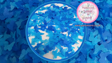 Load image into Gallery viewer, Biodegradable Butterfly Tissue Paper Wedding Confetti - Turquoise and Mid Blue