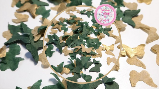 Biodegradable Wedding Confetti - Deep Green and Gold