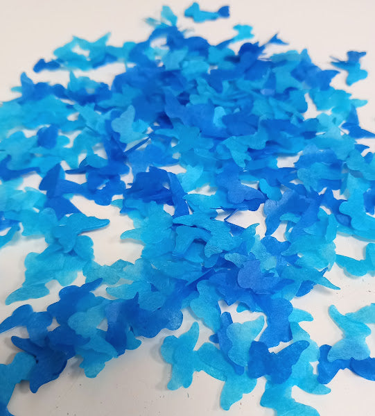 Biodegradable Butterfly Tissue Paper Wedding Confetti - Turquoise and Royal Blue