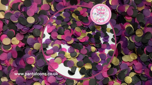 Biodegradable Wedding Confetti - Black, Fuchsia Pink, Dark Purple and Gold