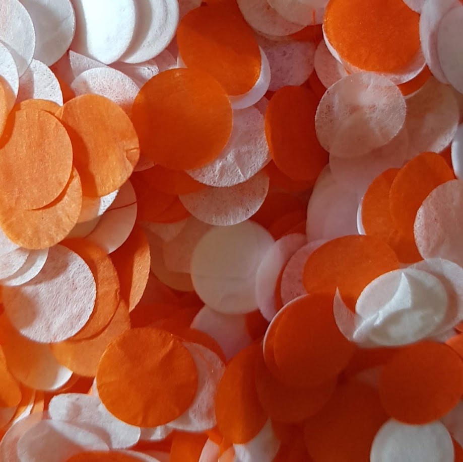 Biodegradable Wedding Confetti - Orange and White