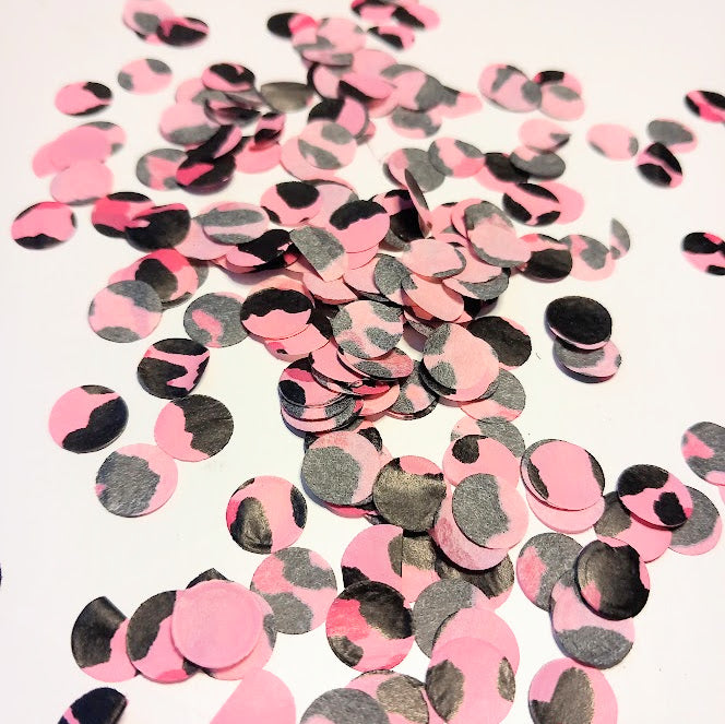 Tissue Paper Wedding Confetti Leopard Print - Pink and Black