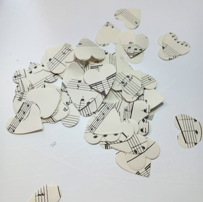 Music Note Confetti made from Recycled Music Sheets for Wedding Table Confetti