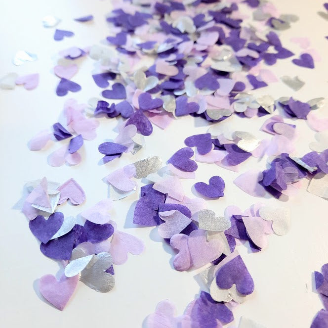 Biodegradable Wedding Confetti -  Purple, Lilac and Silver