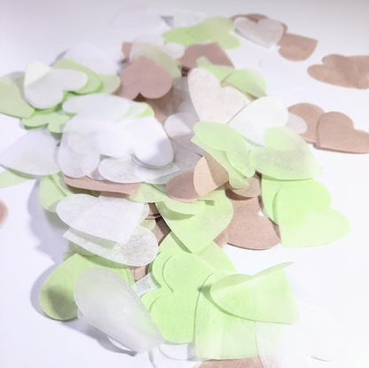 Biodegradable Wedding Confetti -  Sage Green, Beige, White