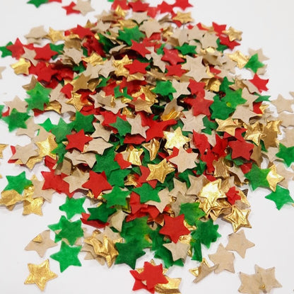 Biodegradable Christmas Wedding Confetti -  Gold, Dark Green and Red