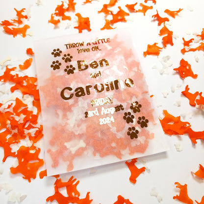 Biodegradable Wedding Confetti Glassine Bags - Dog and Bone