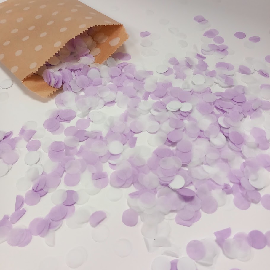 Biodegradable Wedding Confetti -  Lilac and White