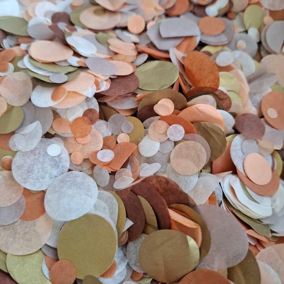 Biodegradable Wedding Confetti - BURNT ORANGE, CHOCOLATE BROWN, APRICOT, ANTIQUE GOLD, BEIGE, IVORY