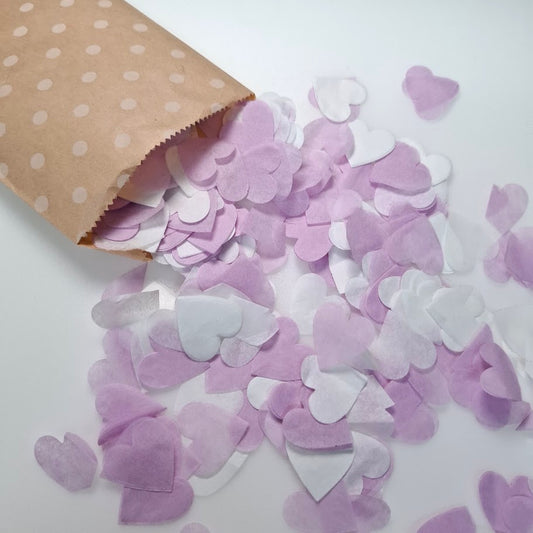 Biodegradable Wedding Confetti -  Lilac and White