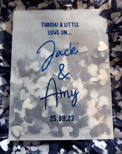 Biodegradable Wedding Confetti Glassine Bags - The Emily - Throw a little love