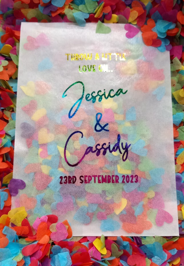 Biodegradable Wedding Confetti Glassine Bags - The Emily - Throw a little love
