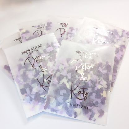 Biodegradable Wedding Confetti Glassine Bags - The Emily - Throw a little love