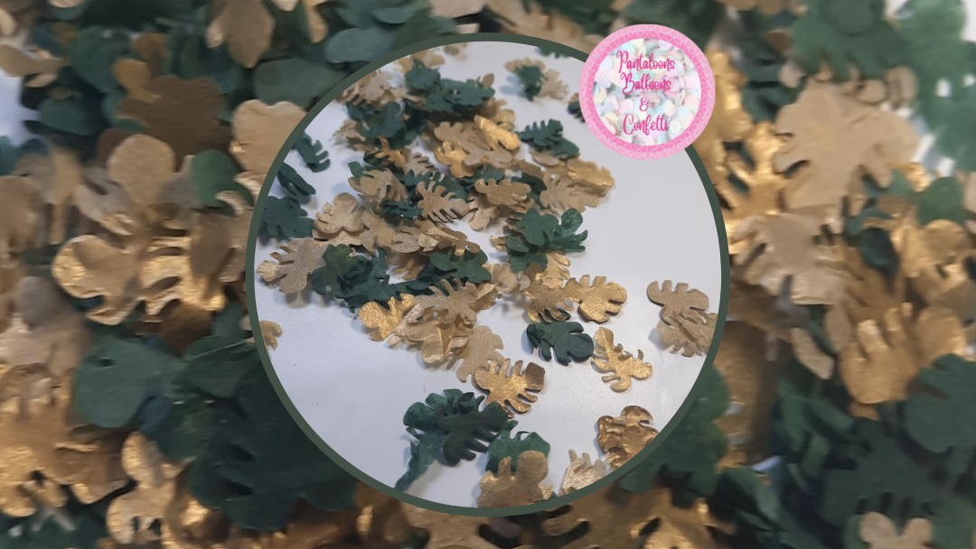 Biodegradable Wedding Confetti - Deep Green and Gold