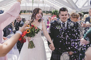 Biodegradable Wedding Confetti -  Dark Purple and Ivory