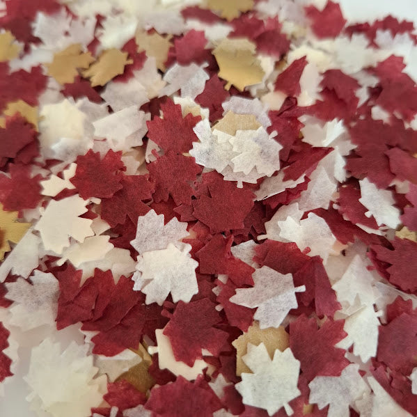 Biodegradable Wedding Confetti - Maple Leaf Confetti - Burgundy, Gold and Ivory