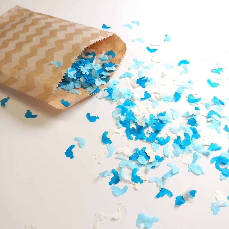 Biodegradable Tissue Paper Wedding Confetti - Teal Blue and Cream