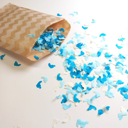 Biodegradable Tissue Paper Wedding Confetti - Teal Blue and Cream