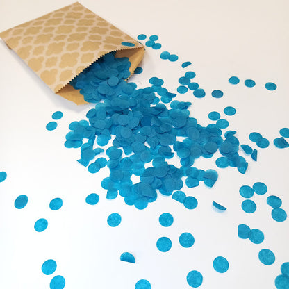 Biodegradable Tissue Paper Wedding Confetti - Teal Blue and Cream