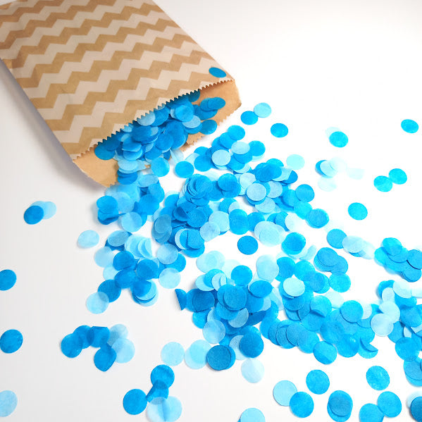 Biodegradable Tissue Paper Wedding Confetti - Teal Blue and Cream