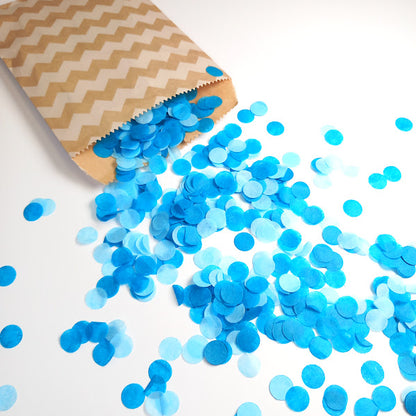 Biodegradable Tissue Paper Wedding Confetti - Teal Blue and Cream