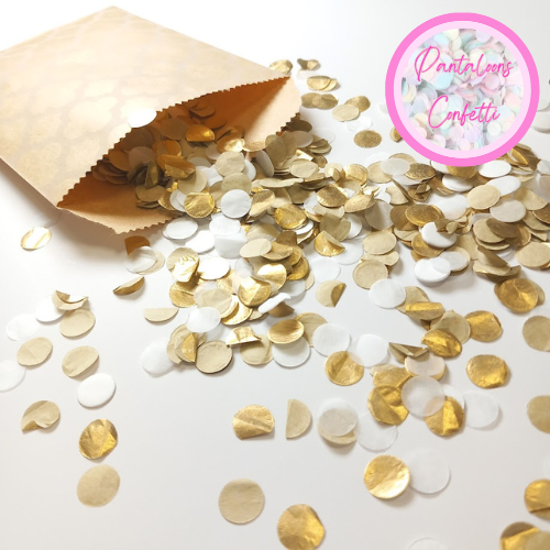 Biodegradable Wedding Confetti - White and Gold