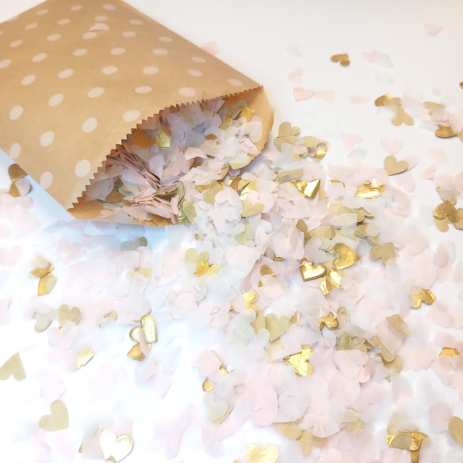 Biodegradable Wedding Confetti -  Blush, Gold and White