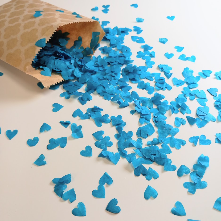Biodegradable Tissue Paper Wedding Confetti - Teal Blue and Cream