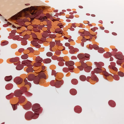 Biodegradable Wedding Confetti - Burgundy and Burnt Orange