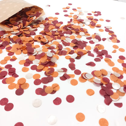 Biodegradable Wedding Confetti - Champagne, Burgundy and Burnt Orange
