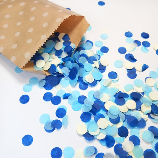 Biodegradable Wedding Confetti - Dark Blue, Pale Blue and Cream