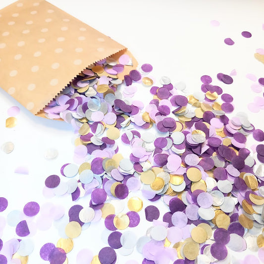 Biodegradable Wedding and Party Confetti - Purple, Lilac, Silver and Gold