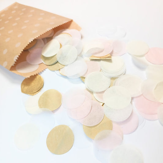 Biodegradable Wedding Confetti -  Blush, White, Ivory and Gold
