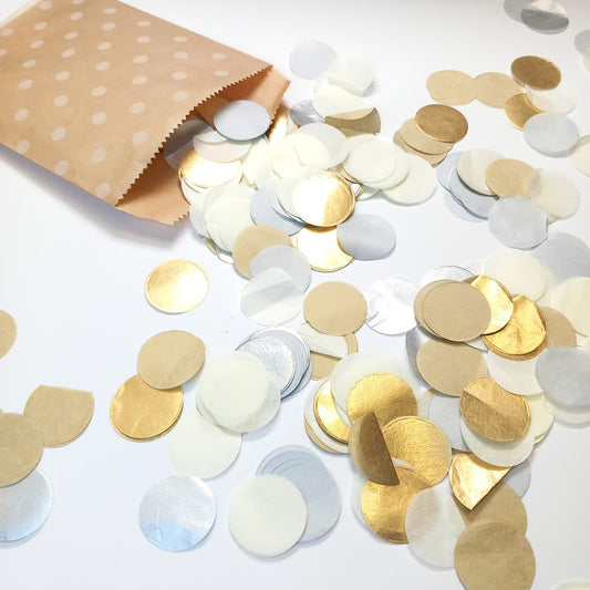Biodegradable Wedding Confetti  - Cream, Gold and Silver