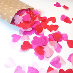 Biodegradable Tissue Paper Wedding Confetti - Red, Fuchsia Pink and Pale Pink