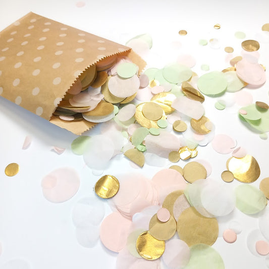 Biodegradable Wedding Confetti - Sage Green, Blush, White and Gold