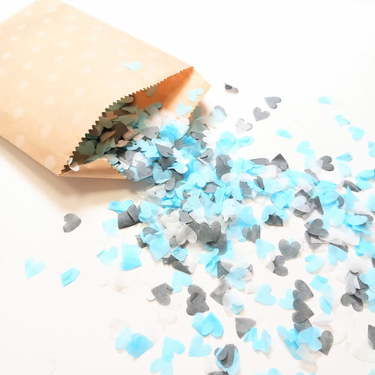 Biodegradable Wedding & Christening Confetti -  Dark Grey, Pale Blue and White