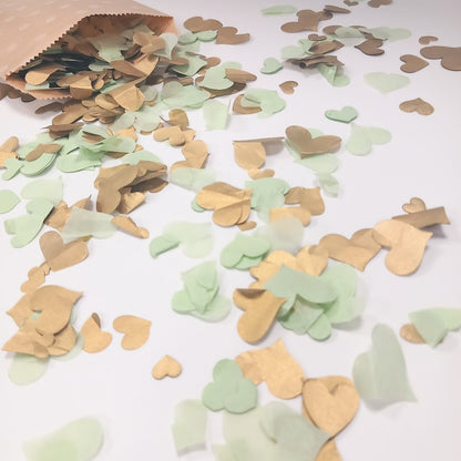 Biodegradable Wedding Confetti -  Sage Green and Antique Gold