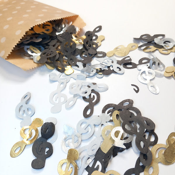 Biodegradable Wedding Confetti - Black Silver Gold