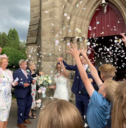 Biodegradable Wedding Confetti -  Dark Blue, Gold and Fuchsia Pink