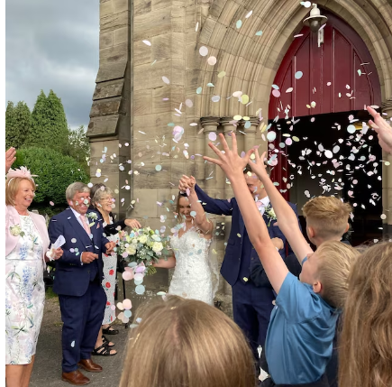 Biodegradable Wedding Confetti - Circles or Hearts - Deep Green, Gold and White