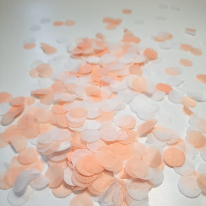 Biodegradable Wedding Confetti -  Peach and White