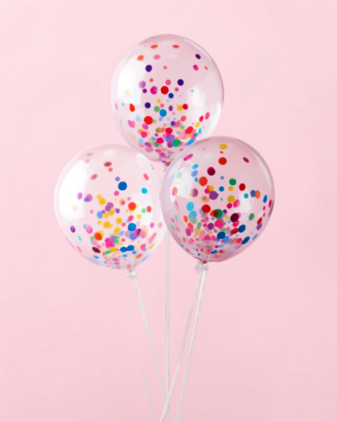 Confetti Filled Balloons with Free Ribbon - Rainbow colours